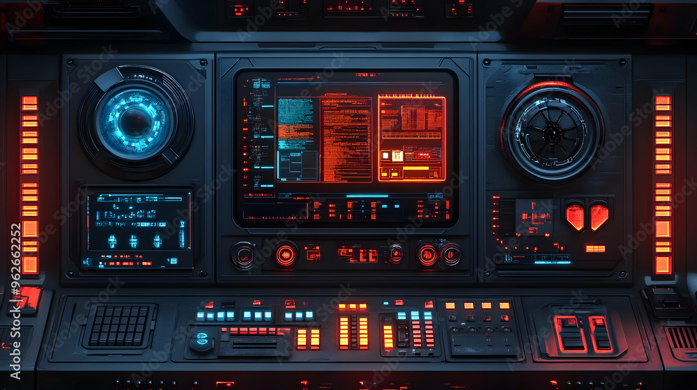 Futuristic Control Panel 3D Illustration Futuristic Control Panel 3D Illustration