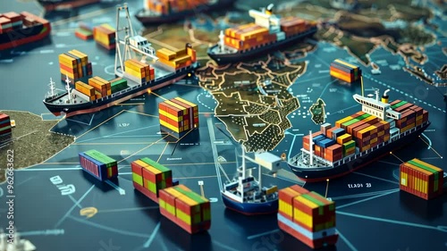 Exploring global shipping routes and trade patterns around the African continent with detailed port activity