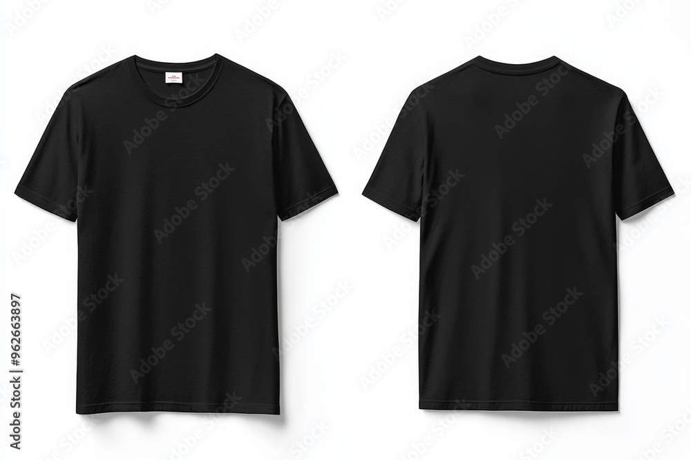 Black Tshirt Mockup Front and Back Isolated created with Generative AI Black Tshirt Mockup Front and Back Isolated created with Generative AI