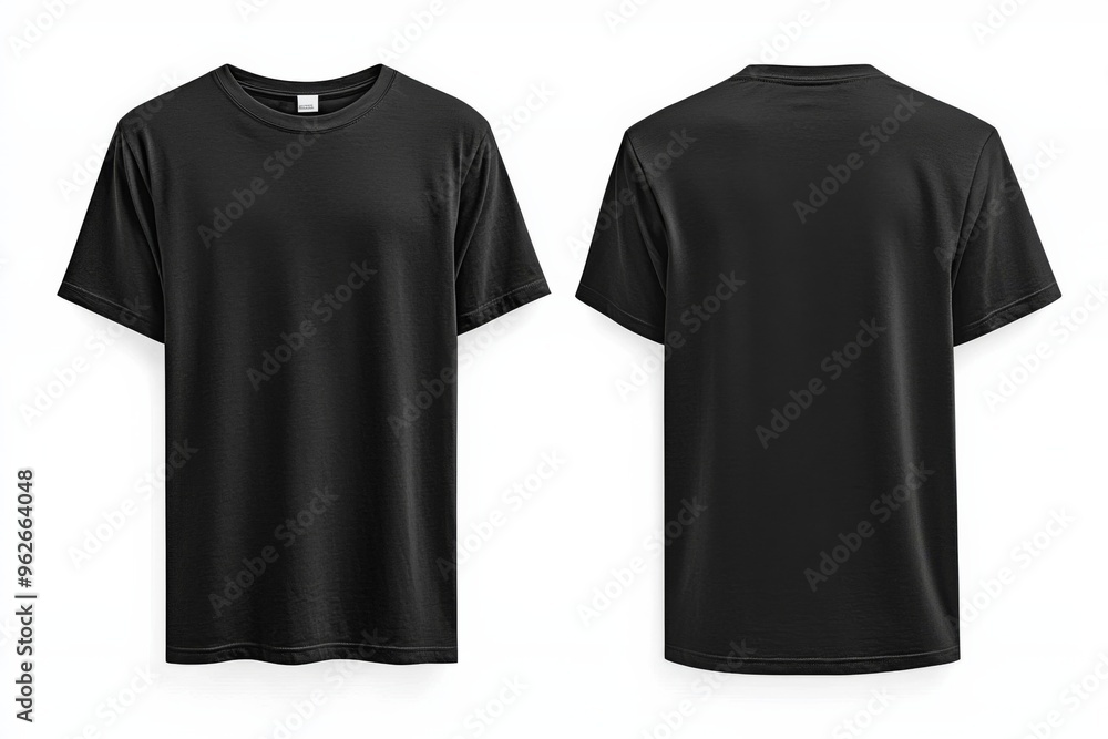 Black Tshirt Mockup Front and Back Isolated created with Generative AI Black Tshirt Mockup Front and Back Isolated created with Generative AI
