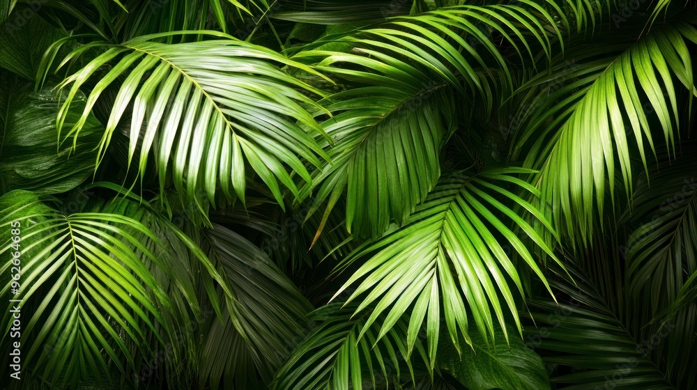 Tropical Green Palm Leaves Texture Tropical Green Palm Leaves Texture