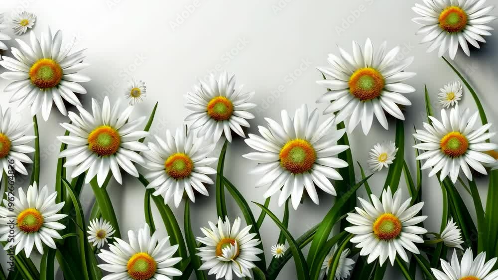Beautiful white daisies blooming in a bright garden setting during spring time Beautiful white daisies blooming in a bright garden setting during spring time