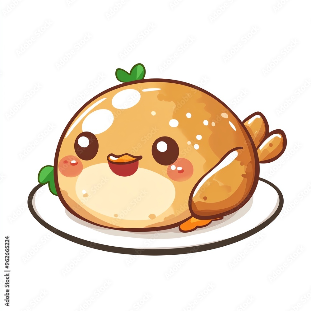 A kawaii roasted turkey clipart, cute and plump, rosy cheeks, chibi style, digital illustration, isolated on white background A kawaii roasted turkey clipart, cute and plump, rosy cheeks, chibi style, digital illustration, isolated on white background