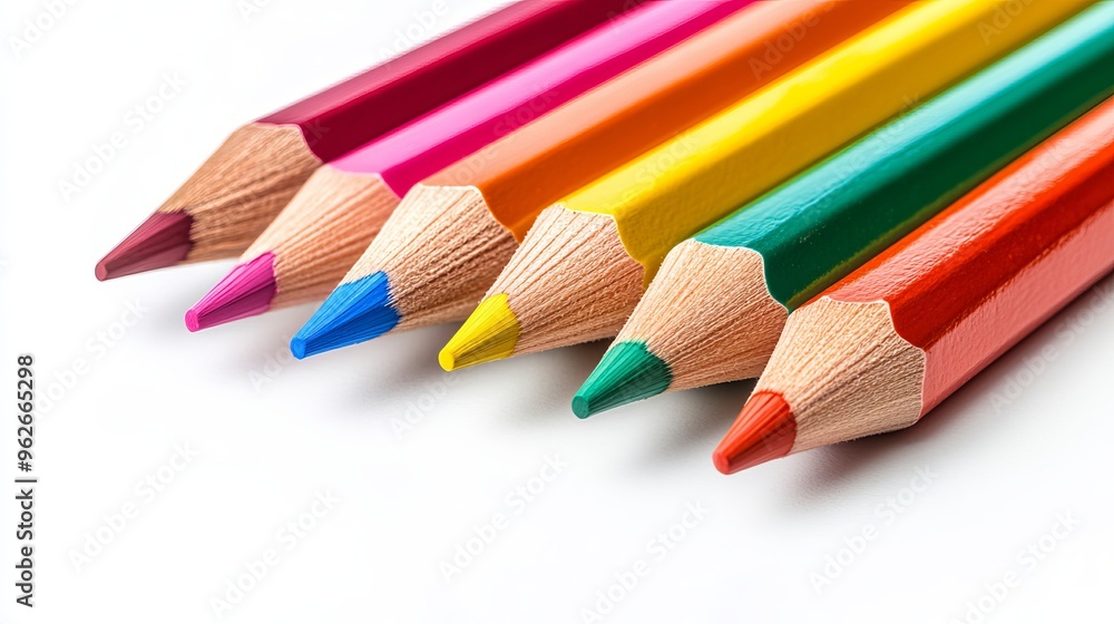 Color pencils isolated on a white background Color pencils isolated on a white background
