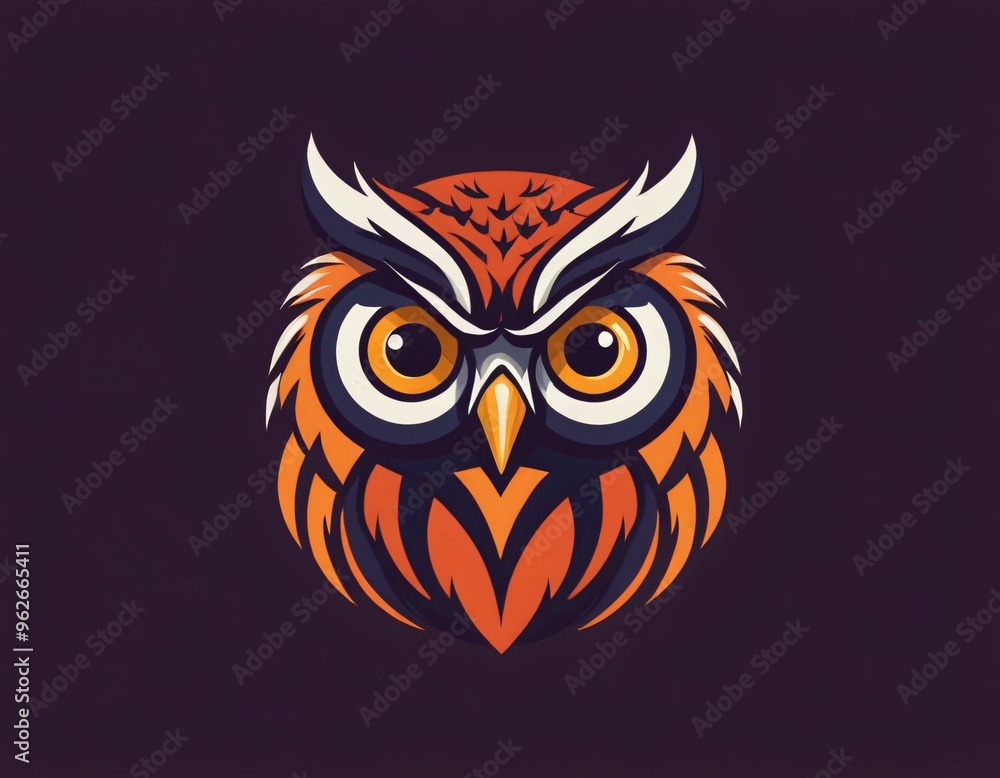 Owl logo mascot icon wild animal character illustration in flat color style illustration. Ai generated image. Owl logo mascot icon wild animal character illustration in flat color style illustration. Ai generated image.