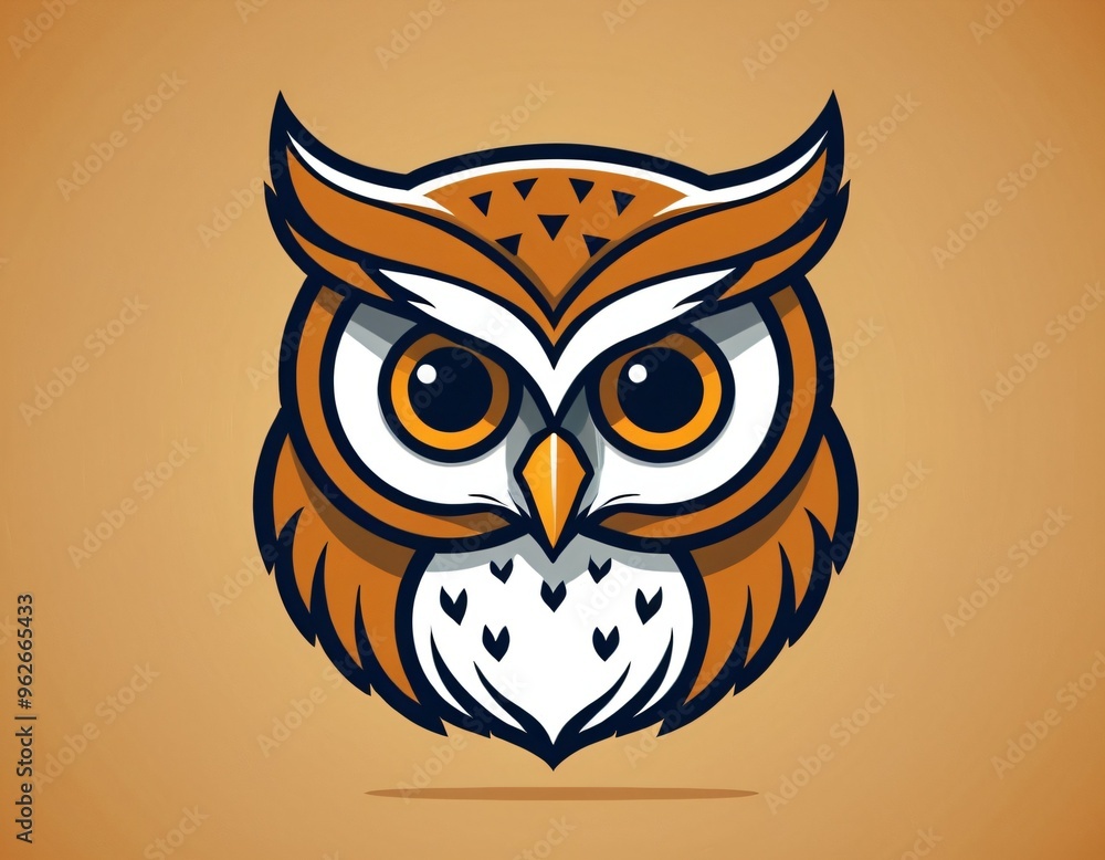 Owl logo mascot icon wild animal character illustration in flat color style illustration. Ai generated image. Owl logo mascot icon wild animal character illustration in flat color style illustration. Ai generated image.