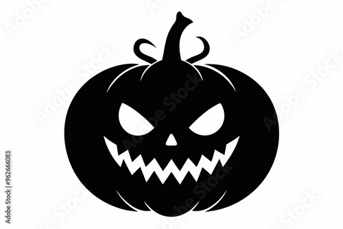 
pumpkin silhouette, halloween pumpkin icon, Halloween pumpkin with eyes silhouette vector
 photo