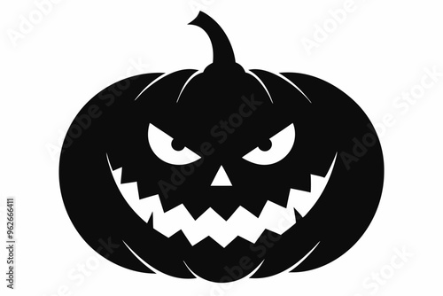 
pumpkin silhouette, halloween pumpkin icon, Halloween pumpkin with eyes silhouette vector
 photo