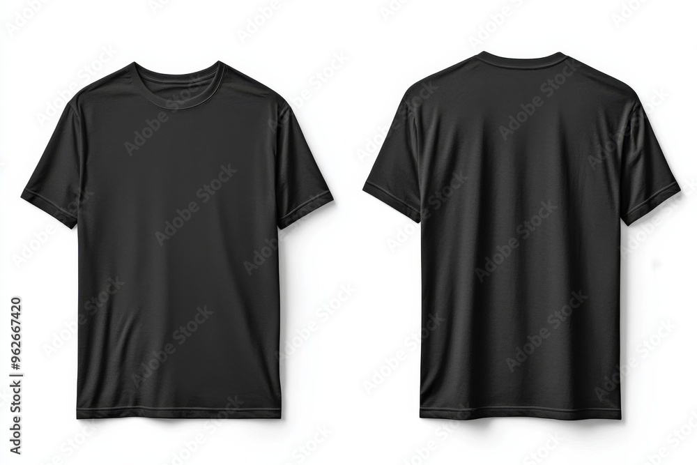 Black Tshirt Mockup Front and Back Isolated created with Generative AI Black Tshirt Mockup Front and Back Isolated created with Generative AI