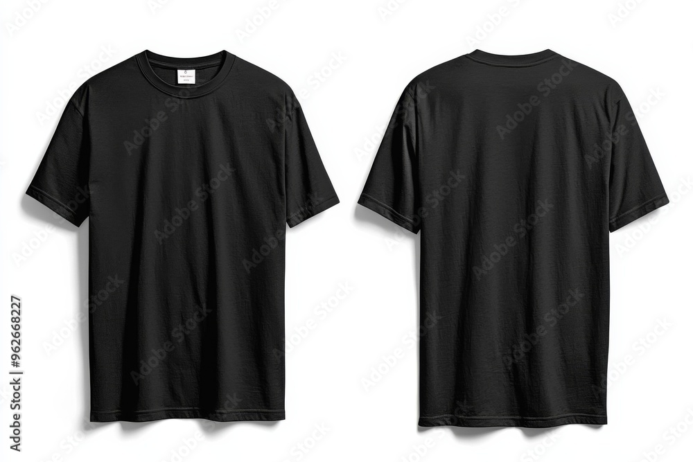 Black Tshirt Mockup Front and Back Isolated created with Generative AI Black Tshirt Mockup Front and Back Isolated created with Generative AI