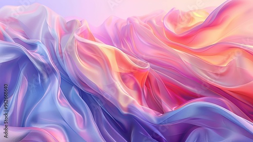 Abstract Draped Fabric with Pastel Hues