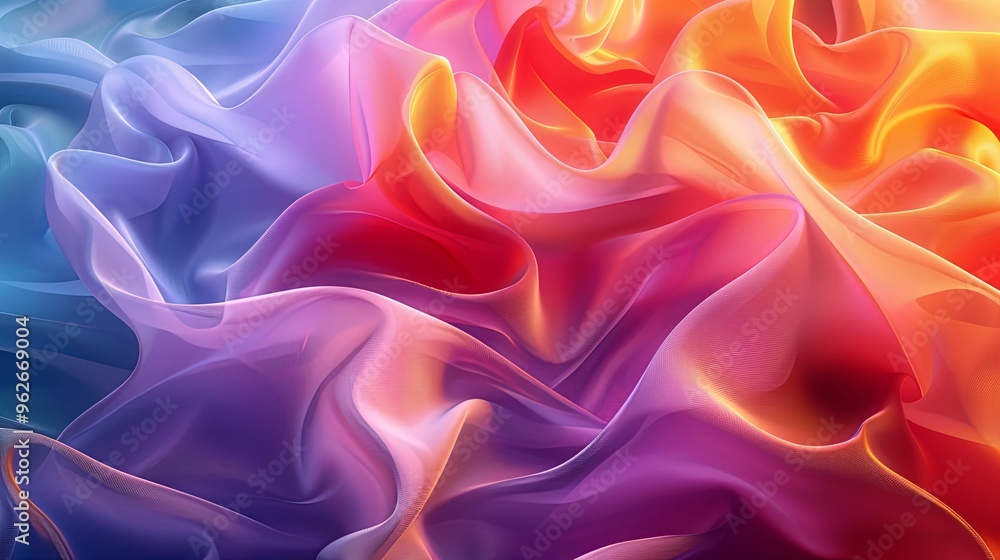 Fototapeta premium Abstract Flowing Fabric in Vivid Hues