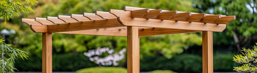 Japanese Style Wooden Trellis, zen garden, bamboo, bonsai, cherry blossoms, tranquil water features, minimalist design, harmonious balance Japanese Style Wooden Trellis, zen garden, bamboo, bonsai, cherry blossoms, tranquil water features, minimalist design, harmonious balance