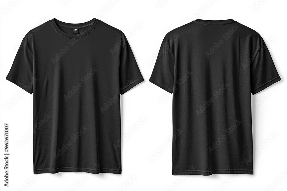 Black Tshirt Mockup Front and Back Isolated created with Generative AI Black Tshirt Mockup Front and Back Isolated created with Generative AI