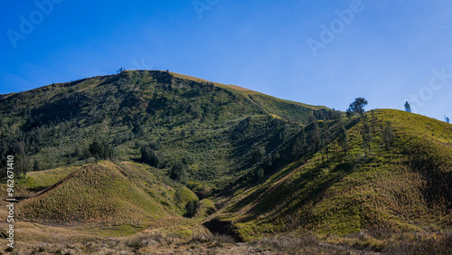 A scenic beautiful view of mountain in the morning around Bromo