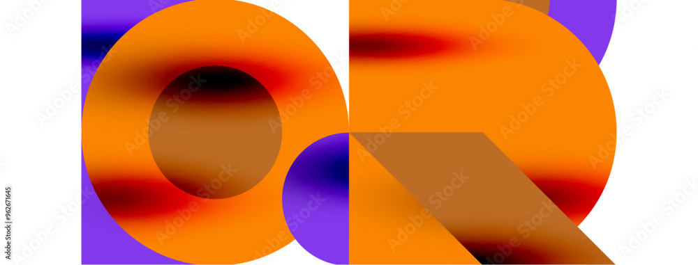 Metal color circles with shadows and other geometric elements composition for wallpaper, banner, background or landing