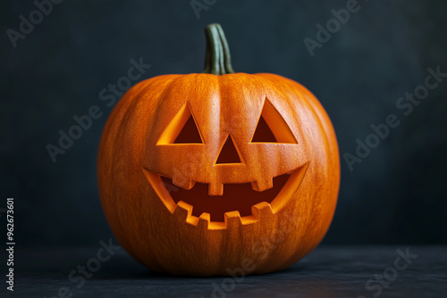 Spooky Jack-o'-Lantern on Dark Background