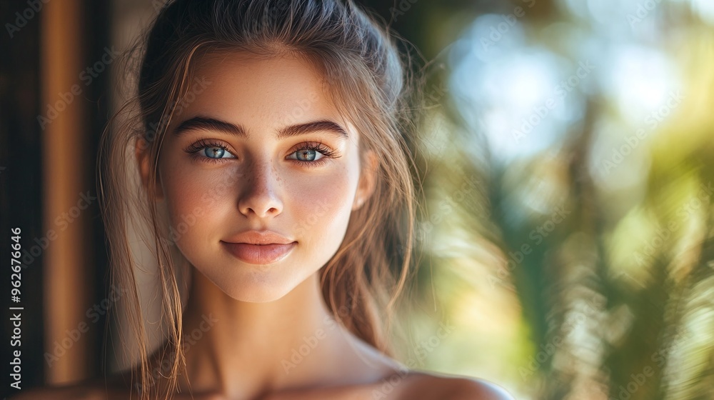 young woman with healthy glowing skin and smooth face in stock image for skincare and beauty treatment natural makeup and flawless complexion facial care young woman with healthy glowing skin and smooth face in stock image for skincare and beauty treatment natural makeup and flawless complexion facial care