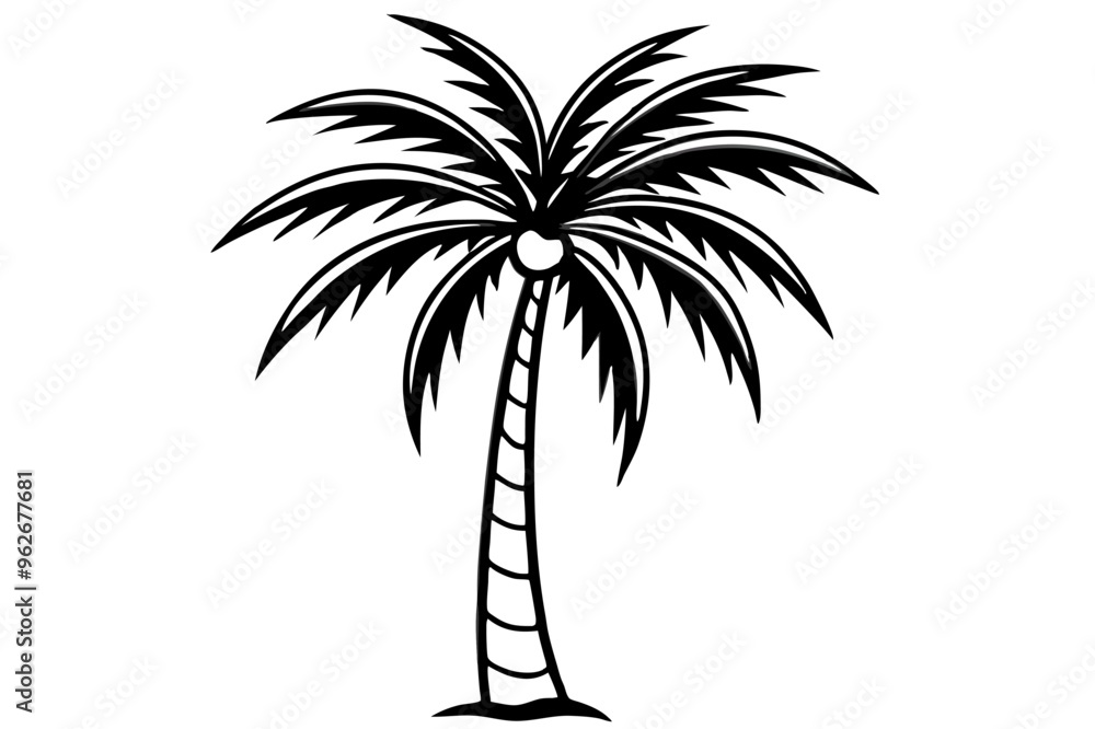 Obraz premium Coconut tree vector art illustration