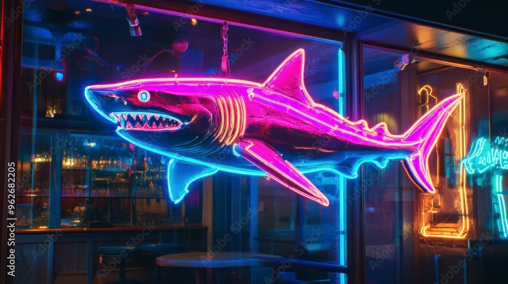 Neon Shark Sign Neon Shark Sign