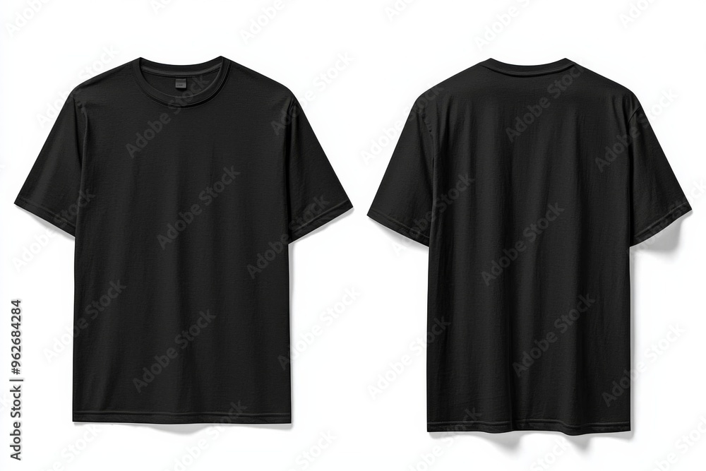 Black Tshirt Mockup Front and Back Isolated created with Generative AI Black Tshirt Mockup Front and Back Isolated created with Generative AI