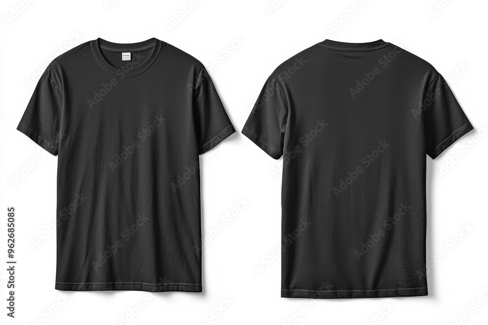Black Tshirt Mockup Front and Back Isolated created with Generative AI Black Tshirt Mockup Front and Back Isolated created with Generative AI