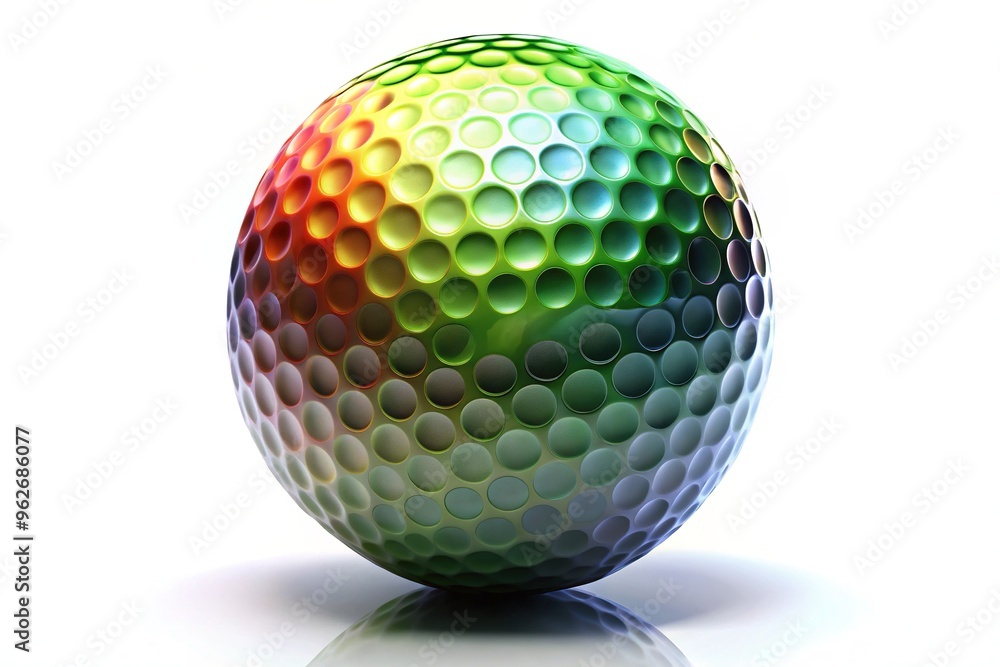 Vibrant illustration of a golf ball with precise texture and shading, set against a clean white background, showcasing intricate details and subtle reflections. Vibrant illustration of a golf ball with precise texture and shading, set against a clean white background, showcasing intricate details and subtle reflections.