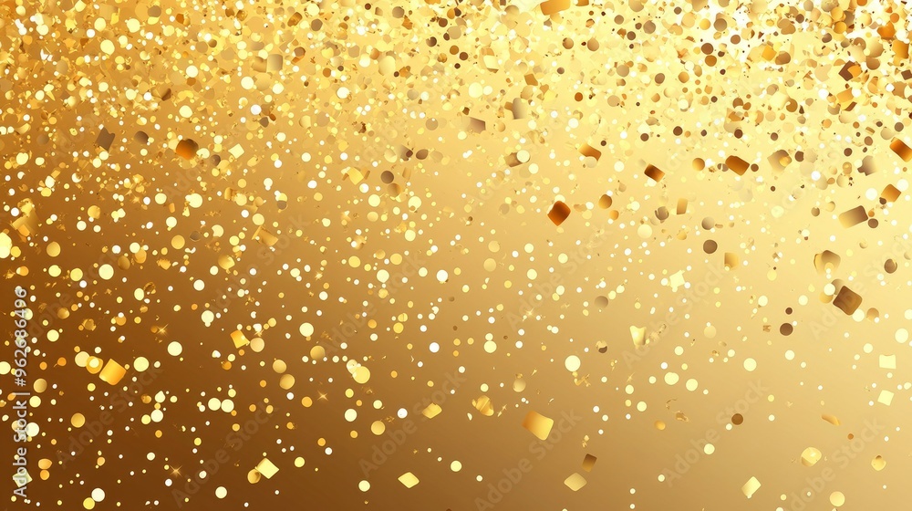 Gold falling down confetti background. Repeated golden dotted glitter pattern. Yellow, orange and golden dots wallpaper. Celebration Christmas, with generative ai Gold falling down confetti background. Repeated golden dotted glitter pattern. Yellow, orange and golden dots wallpaper. Celebration Christmas, with generative ai
