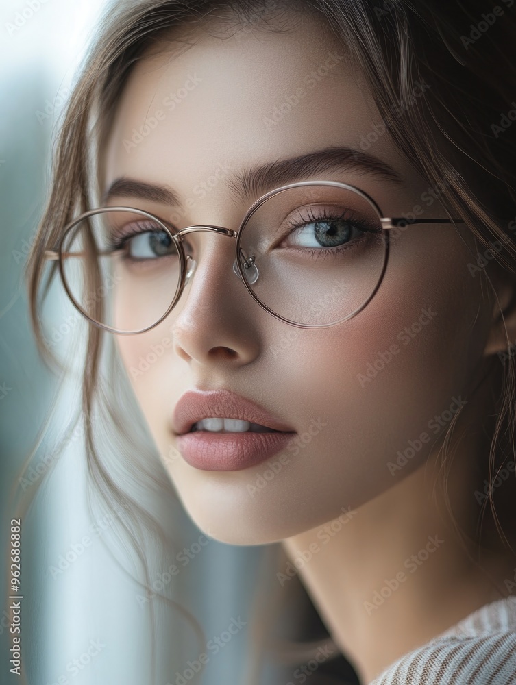 Woman Wearing Glasses Looking At Camera Woman Wearing Glasses Looking At Camera