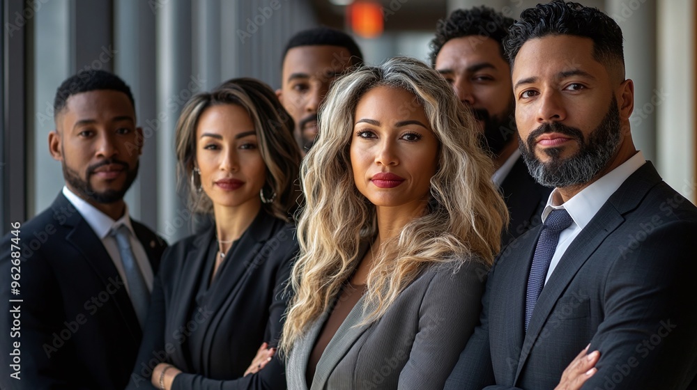 modern diverse business team portrait shot multi-ethnic professionals standing confidently together corporate leadership teamwork success and collaboration in office modern diverse business team portrait shot multi-ethnic professionals standing confidently together corporate leadership teamwork success and collaboration in office