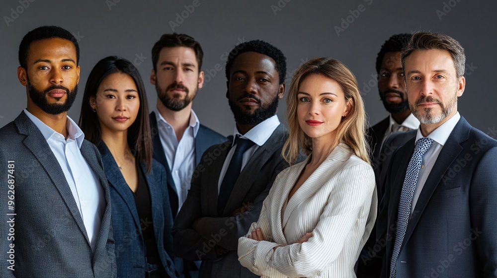 portrait shot of confident diverse business team standing together modern multi-ethnic group of professionals corporate leadership and teamwork success in office setting portrait shot of confident diverse business team standing together modern multi-ethnic group of professionals corporate leadership and teamwork success in office setting