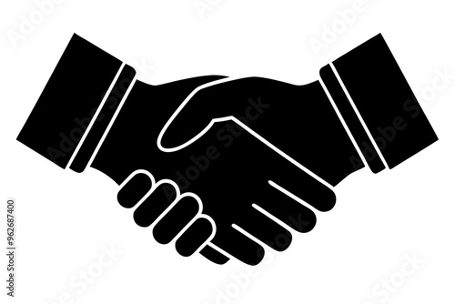 Handshake icon, Business agreement handshake vector