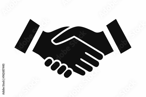 Handshake icon, Business agreement handshake vector