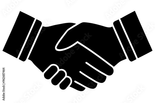 Handshake icon, Business agreement handshake vector