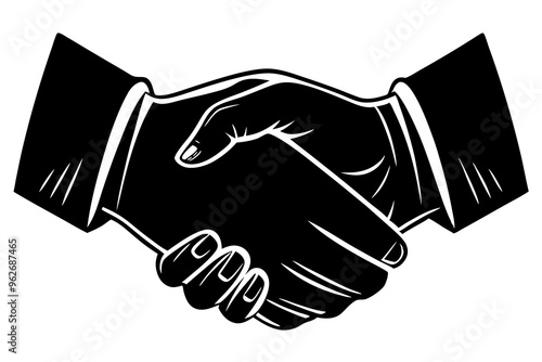 Handshake icon, Business agreement handshake vector