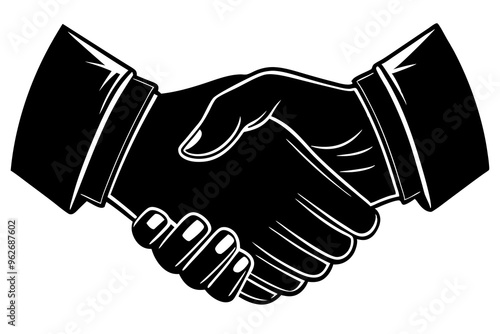 Handshake icon, Business agreement handshake vector