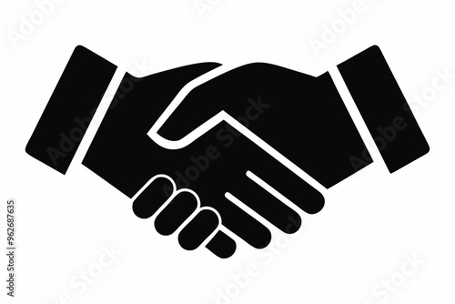 Handshake icon, Business agreement handshake vector