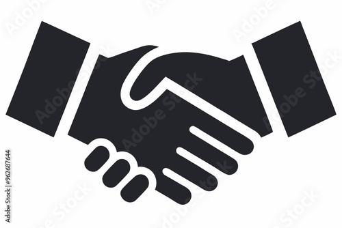 Handshake icon, Business agreement handshake vector