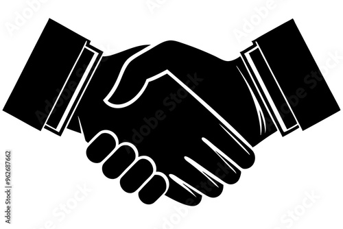 Handshake icon, Business agreement handshake vector