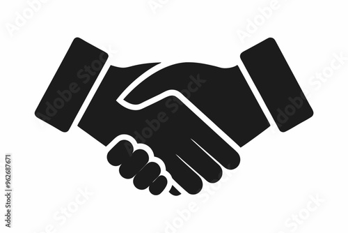 Handshake icon, Business agreement handshake vector