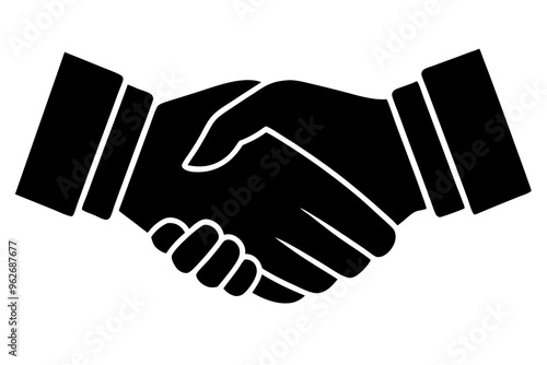 Handshake icon, Business agreement handshake vector