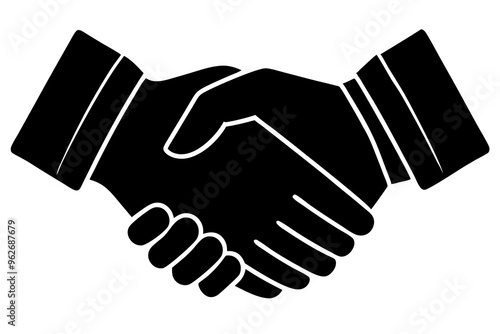 Handshake icon, Business agreement handshake vector
