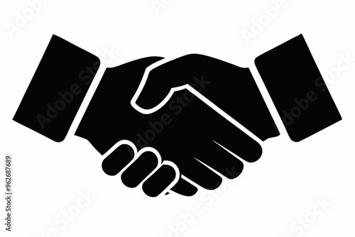 Handshake icon, Business agreement handshake vector