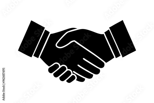 Handshake icon, Business agreement handshake vector