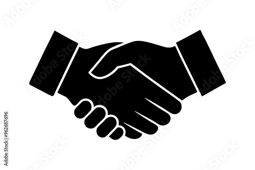 Handshake icon, Business agreement handshake vector