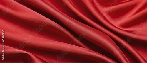 Abstract Red Silk Fabric Background