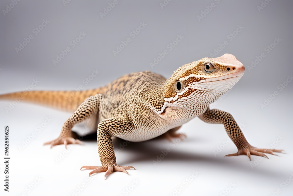 Obraz premium Ackie monitor animal on white background, AI Generated