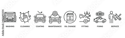 Car care banner web icon vector illustration concept with icon