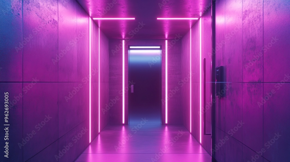 Neon Glowing Hallway Neon Glowing Hallway