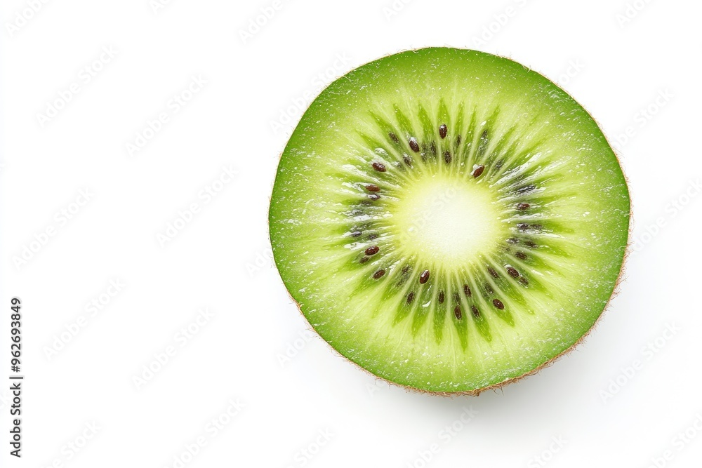 close up Kiwi fruit slice isolated on white background. Top view. Flat lay, ai close up Kiwi fruit slice isolated on white background. Top view. Flat lay, ai